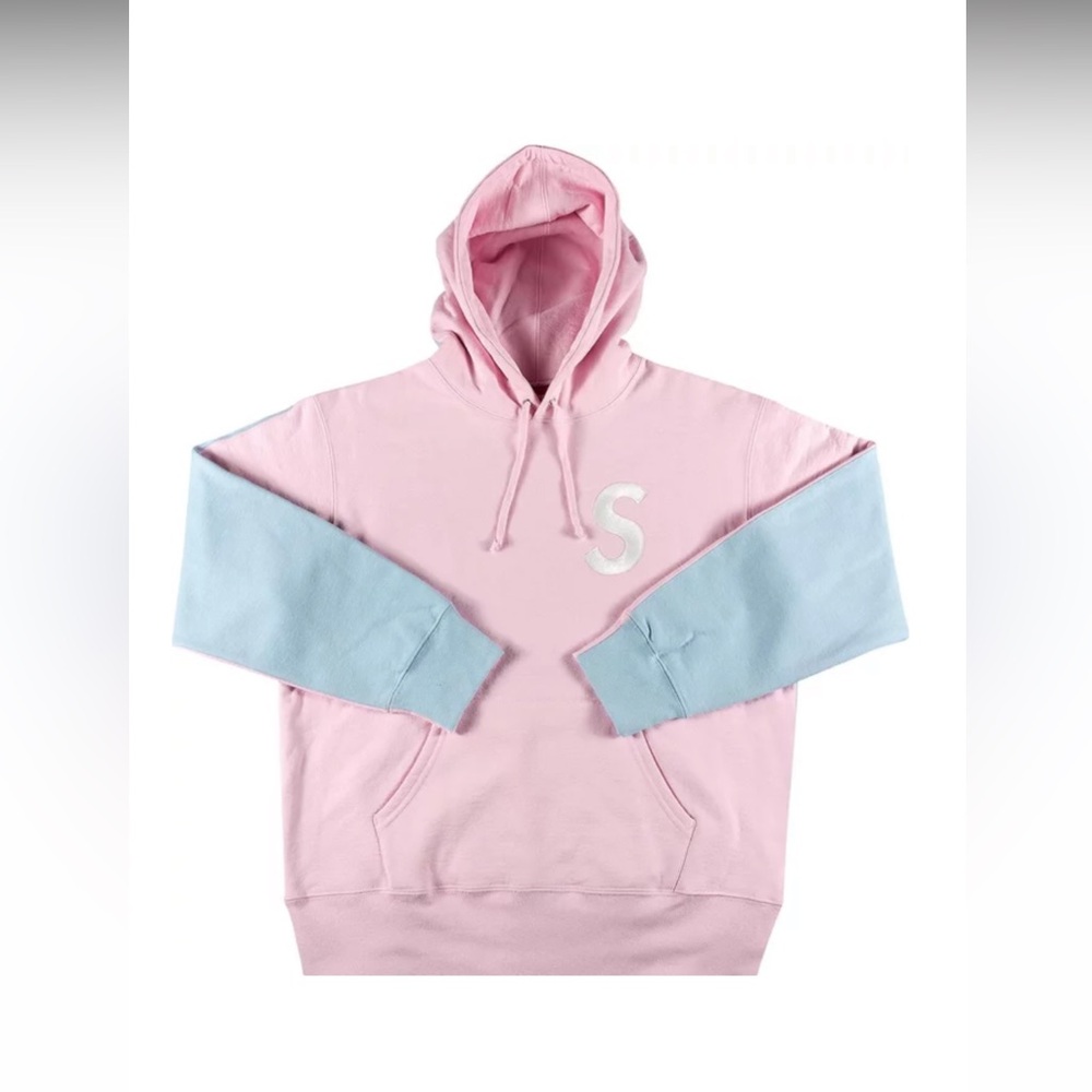 Brand New Supreme S Logo Split Hooded Sweatshirt 'Light Pink' Size M